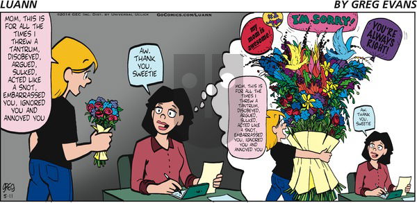 Luann - Sunday May 11, 2014 Comic Strip