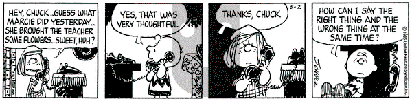 Peanuts on Thursday May 2, 1985 Comic Strip