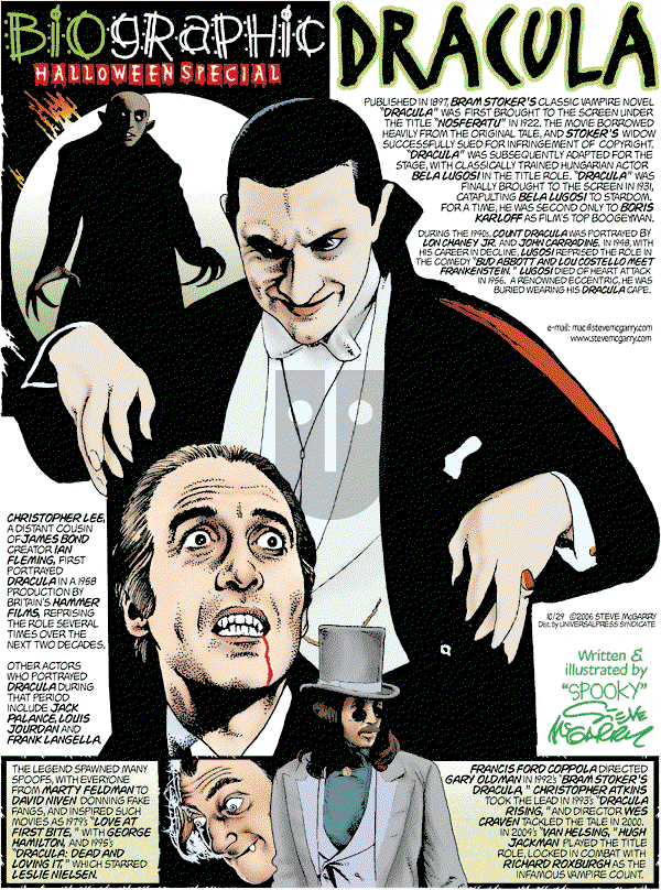 Biographic on Monday October 30, 2006 Comic Strip