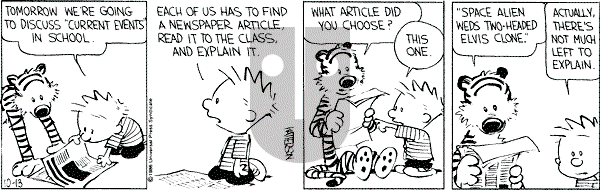 Calvin and Hobbes - Monday October 13, 1986 Comic Strip