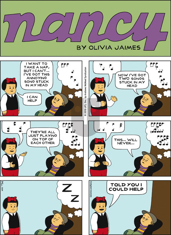 Nancy on Sunday August 18, 2019 Comic Strip