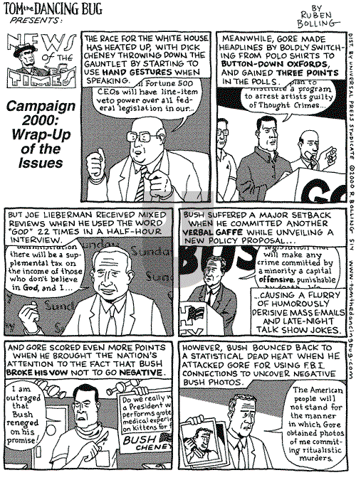 Tom the Dancing Bug on Saturday September 23, 2000 Comic Strip
