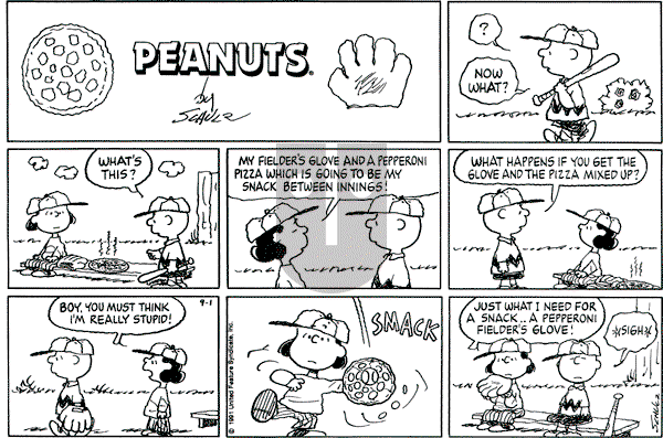 Peanuts - Sunday September 1, 1991 Comic Strip
