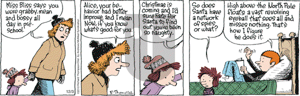 Cul de Sac on Wednesday December 3, 2025 Comic Strip