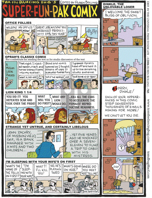 Tom the Dancing Bug on Saturday January 21, 2006 Comic Strip