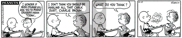 Peanuts on Wednesday February 19, 1969 Comic Strip