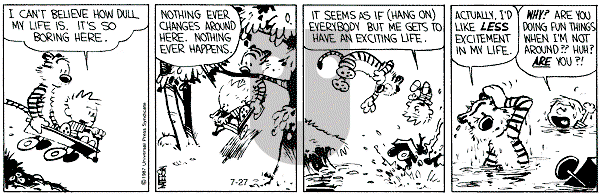 Calvin and Hobbes - Monday July 27, 1987 Comic Strip