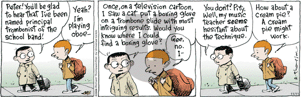 Cul de Sac on Monday November 11, 2013 Comic Strip