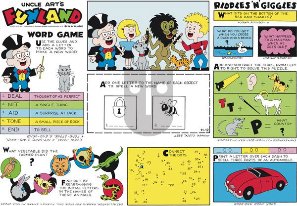 Uncle Art's Funland on Sunday November 12, 2023 Comic Strip