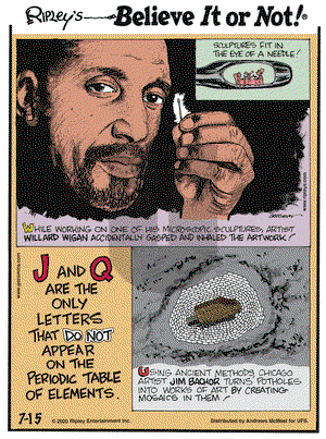 Ripley's Believe It or Not on Wednesday July 15, 2020 Comic Strip