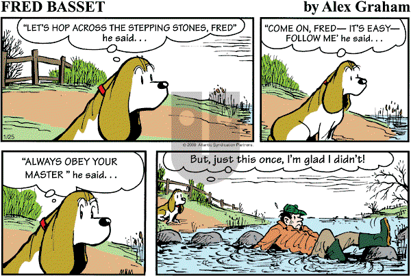 Fred Basset on Sunday January 25, 2009 Comic Strip