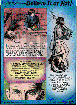 Ripley's Believe It or Not on Tuesday February 21, 2017 Comic Strip