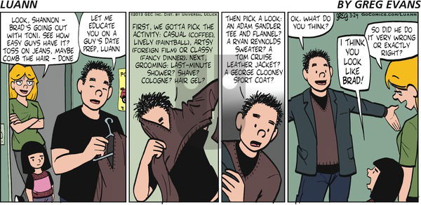 Luann on Sunday March 24, 2013 Comic Strip
