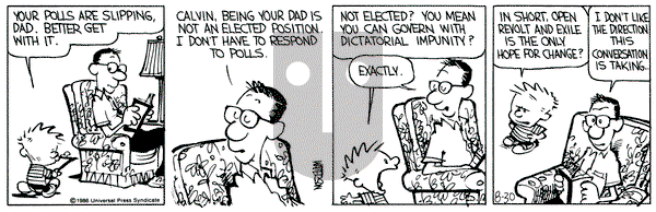 Calvin and Hobbes on Saturday August 30, 1986 Comic Strip