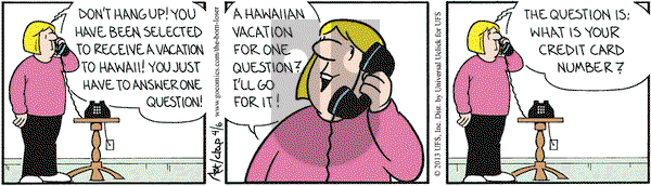 The Born Loser on Saturday April 6, 2013 Comic Strip
