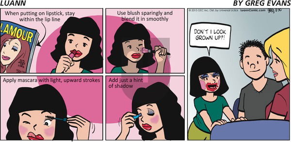 Luann on Sunday August 30, 2015 Comic Strip