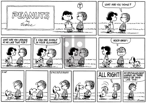 Peanuts on Sunday March 25, 1962 Comic Strip