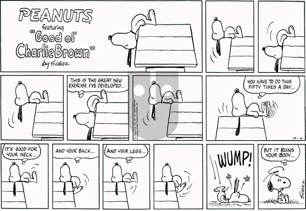 Peanuts - Sunday October 6, 1974 Comic Strip