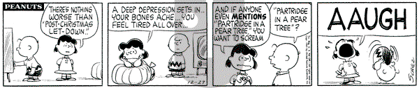 Peanuts on Wednesday December 27, 1961 Comic Strip