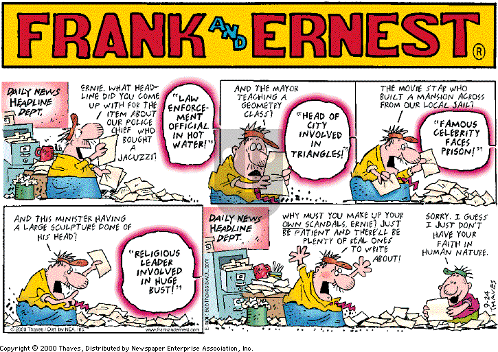 Frank and Ernest on Sunday September 24, 2000 Comic Strip