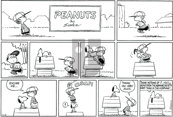 Peanuts - Sunday July 15, 1962 Comic Strip