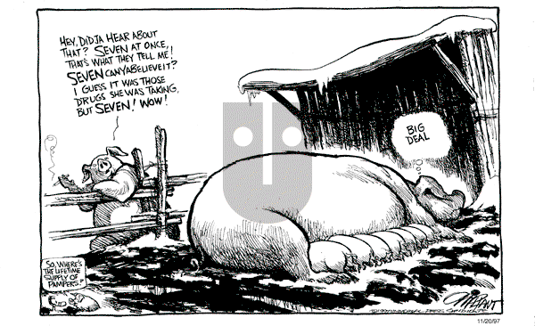 Pat Oliphant - Thursday November 20, 1997 Comic Strip