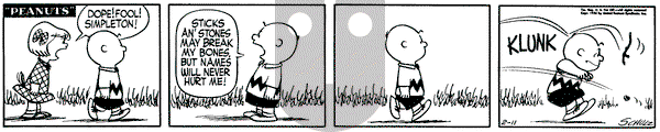 Peanuts on Saturday February 11, 1956 Comic Strip