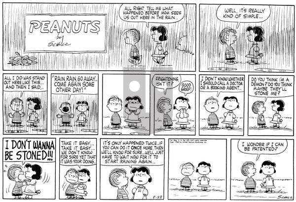Peanuts on Sunday August 28, 1960 Comic Strip