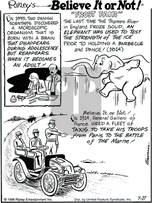 Ripley's Believe It or Not on Wednesday July 17, 1996 Comic Strip