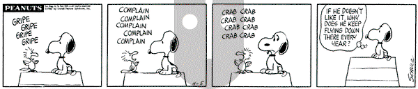 Peanuts on Wednesday April 5, 1967 Comic Strip