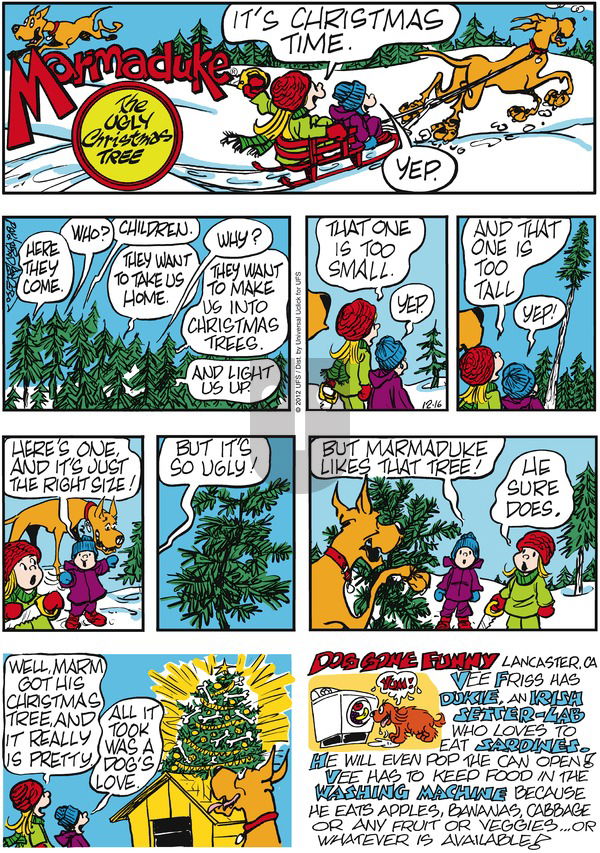 Marmaduke on Sunday December 16, 2012 Comic Strip