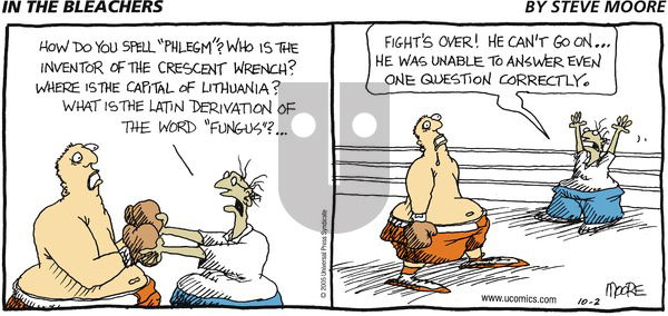 In the Bleachers on Sunday October 2, 2005 Comic Strip