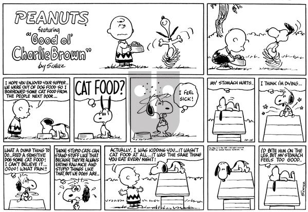 Peanuts on Sunday October 15, 1967 Comic Strip