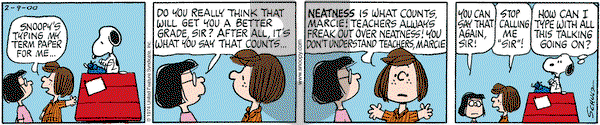 Peanuts on Wednesday February 9, 2000 Comic Strip