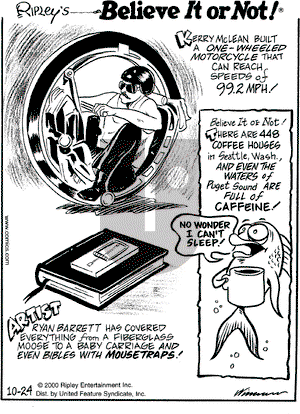 Ripley's Believe It or Not on Tuesday October 24, 2000 Comic Strip