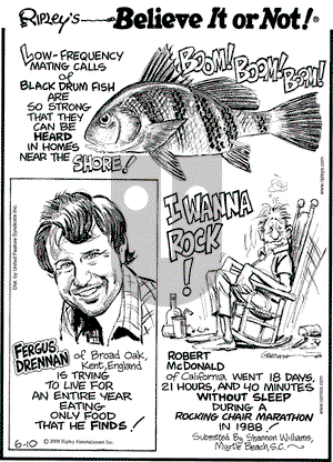 Ripley's Believe It or Not on Tuesday June 10, 2008 Comic Strip