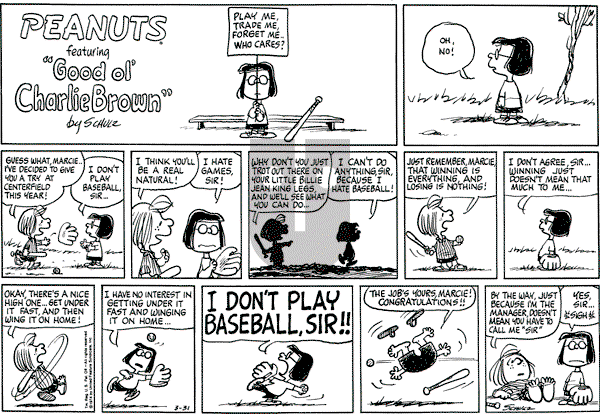 Peanuts - Sunday March 31, 1974 Comic Strip