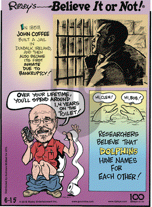 Ripley's Believe It or Not on Saturday June 15, 2019 Comic Strip