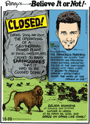 Ripley's Believe It or Not on Saturday October 30, 2010 Comic Strip