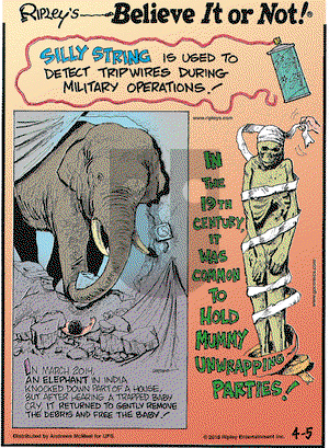Ripley's Believe It or Not on Monday April 5, 2021 Comic Strip