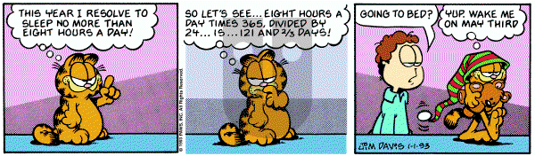 Garfield on Friday January 1, 1993 Comic Strip