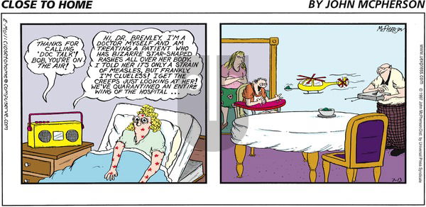 Close to Home on Sunday July 13, 1997 Comic Strip