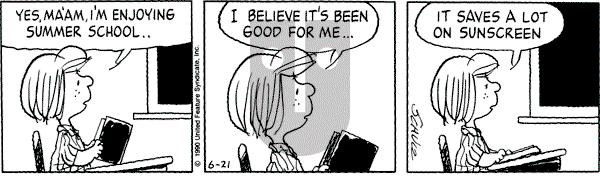 Peanuts - Thursday June 21, 1990 Comic Strip