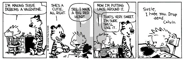 Calvin and Hobbes - Wednesday February 12, 1986 Comic Strip