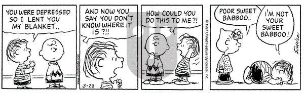Peanuts - Friday March 28, 1997 Comic Strip