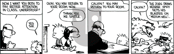 Calvin and Hobbes on Saturday January 18, 1986 Comic Strip