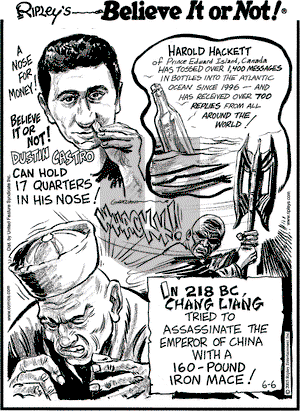 Ripley's Believe It or Not on Monday June 6, 2005 Comic Strip