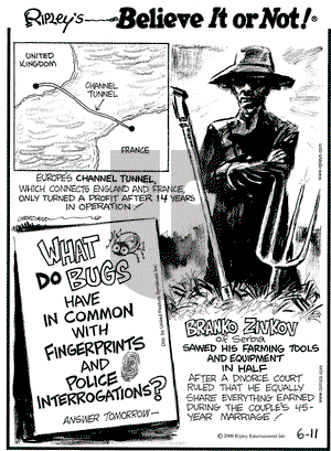 Ripley's Believe It or Not on Wednesday June 11, 2008 Comic Strip
