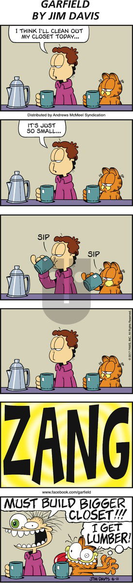 Garfield on Sunday June 11, 2017 Comic Strip