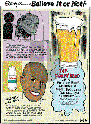 Ripley's Believe It or Not on Wednesday June 16, 2021 Comic Strip